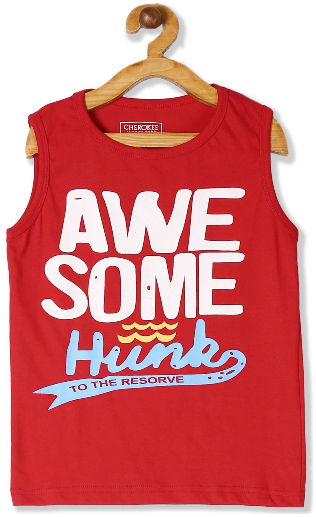 

CHEROKEE Boy Cotton Printed T-shirt - Red