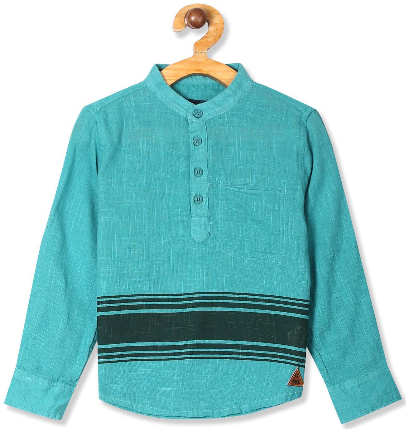 

CHEROKEE Boy Cotton Striped Shirt Green