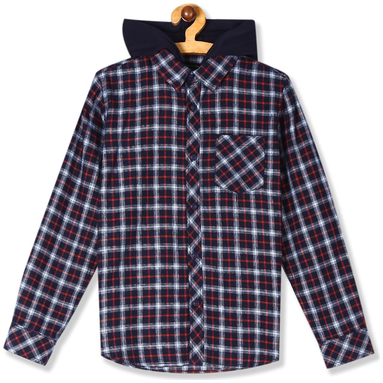 

CHEROKEE Boy Cotton Checked Shirt Blue