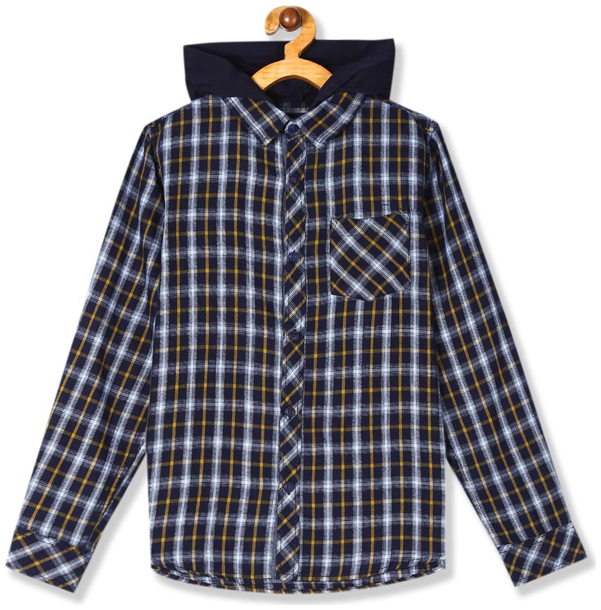 

CHEROKEE Boy Cotton Checked Shirt Blue