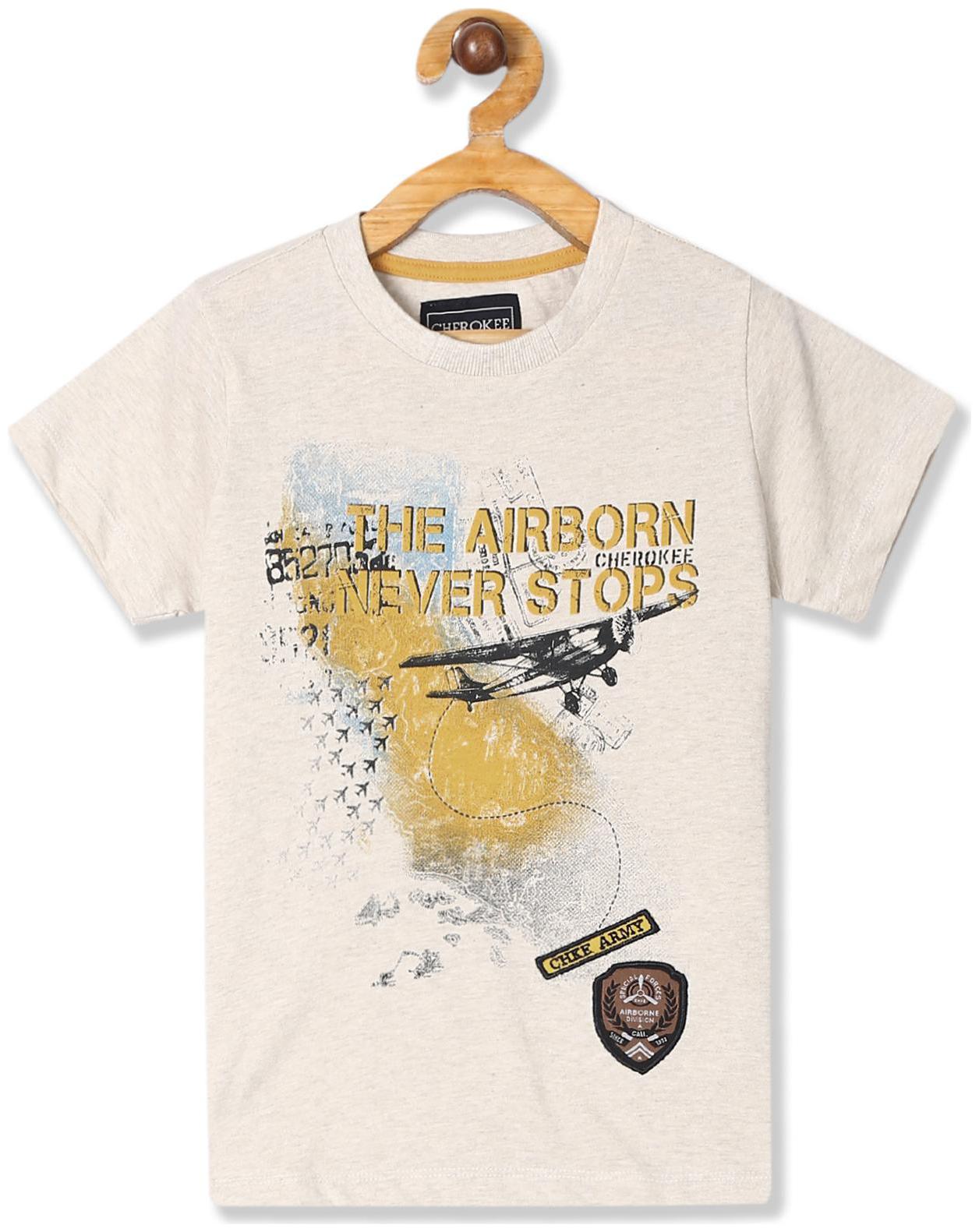 

CHEROKEE Boy Cotton Printed T-shirt - Beige