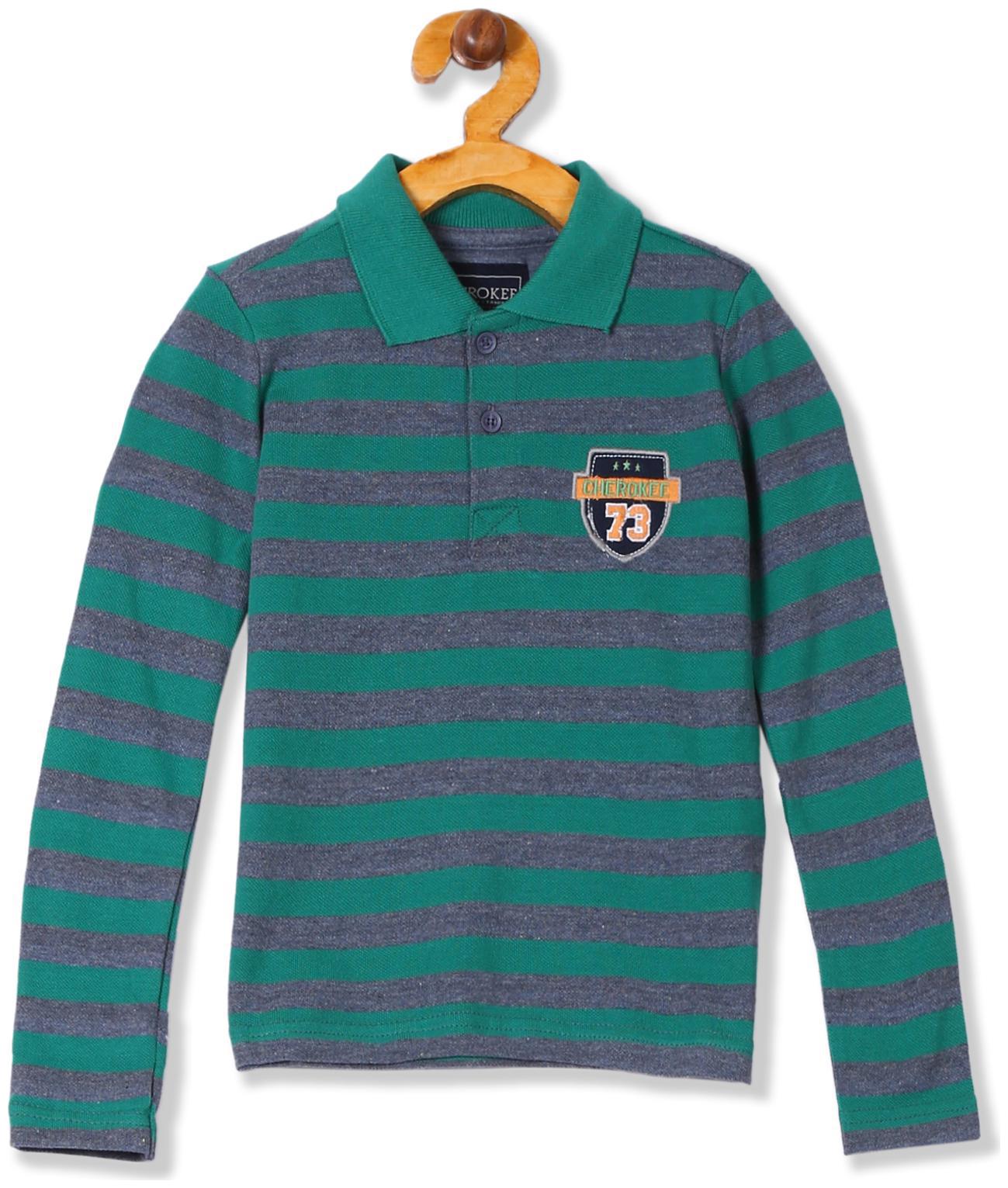 

CHEROKEE Boy Cotton Striped T-shirt - Green
