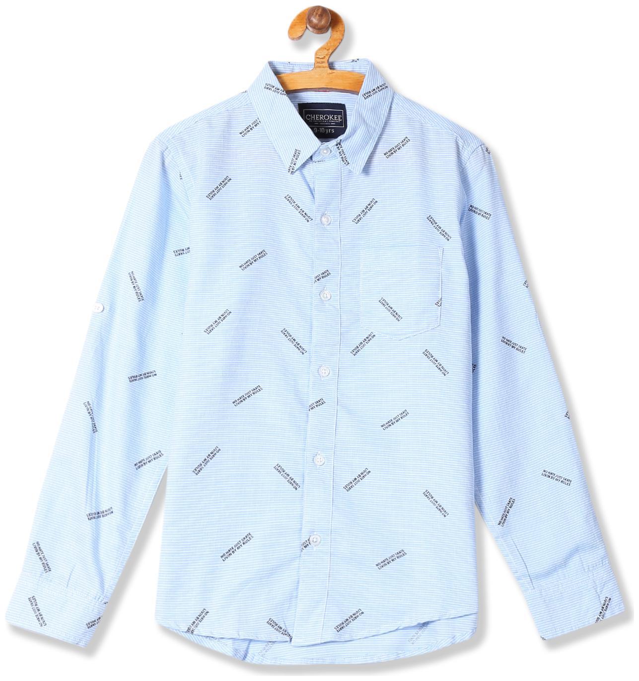 

CHEROKEE Boy Cotton Printed Shirt Blue