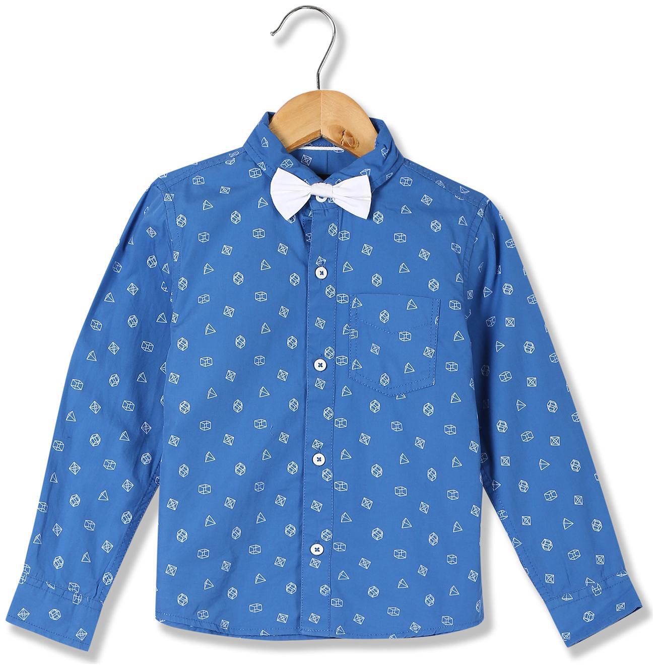 

CHEROKEE Boy Cotton Printed Shirt Blue