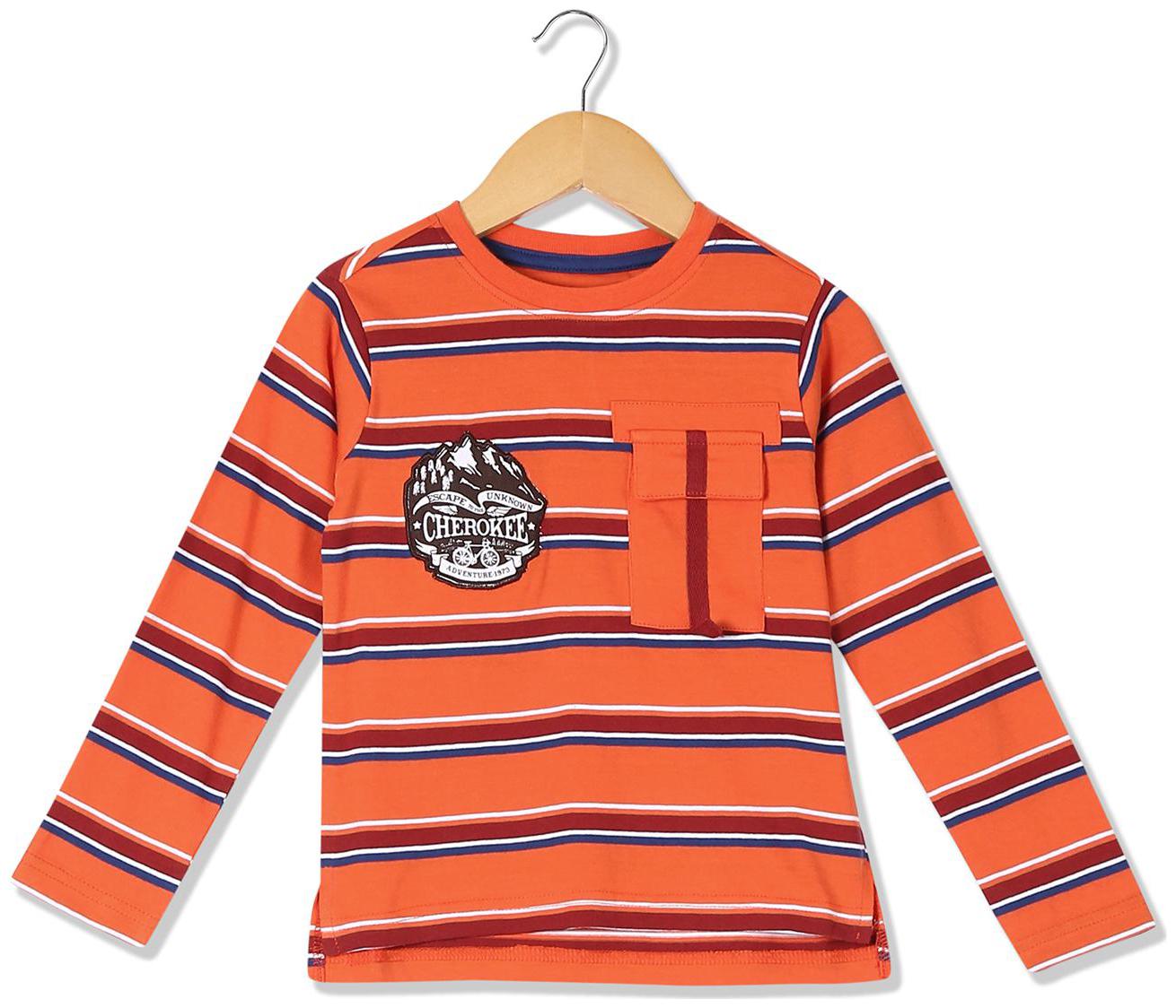 

CHEROKEE Boy Cotton Striped T-shirt - Orange