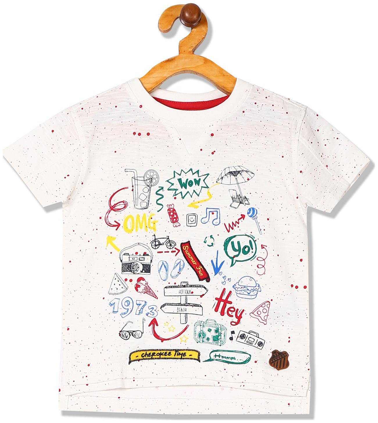 

CHEROKEE Boy Cotton Embellished T-shirt - White