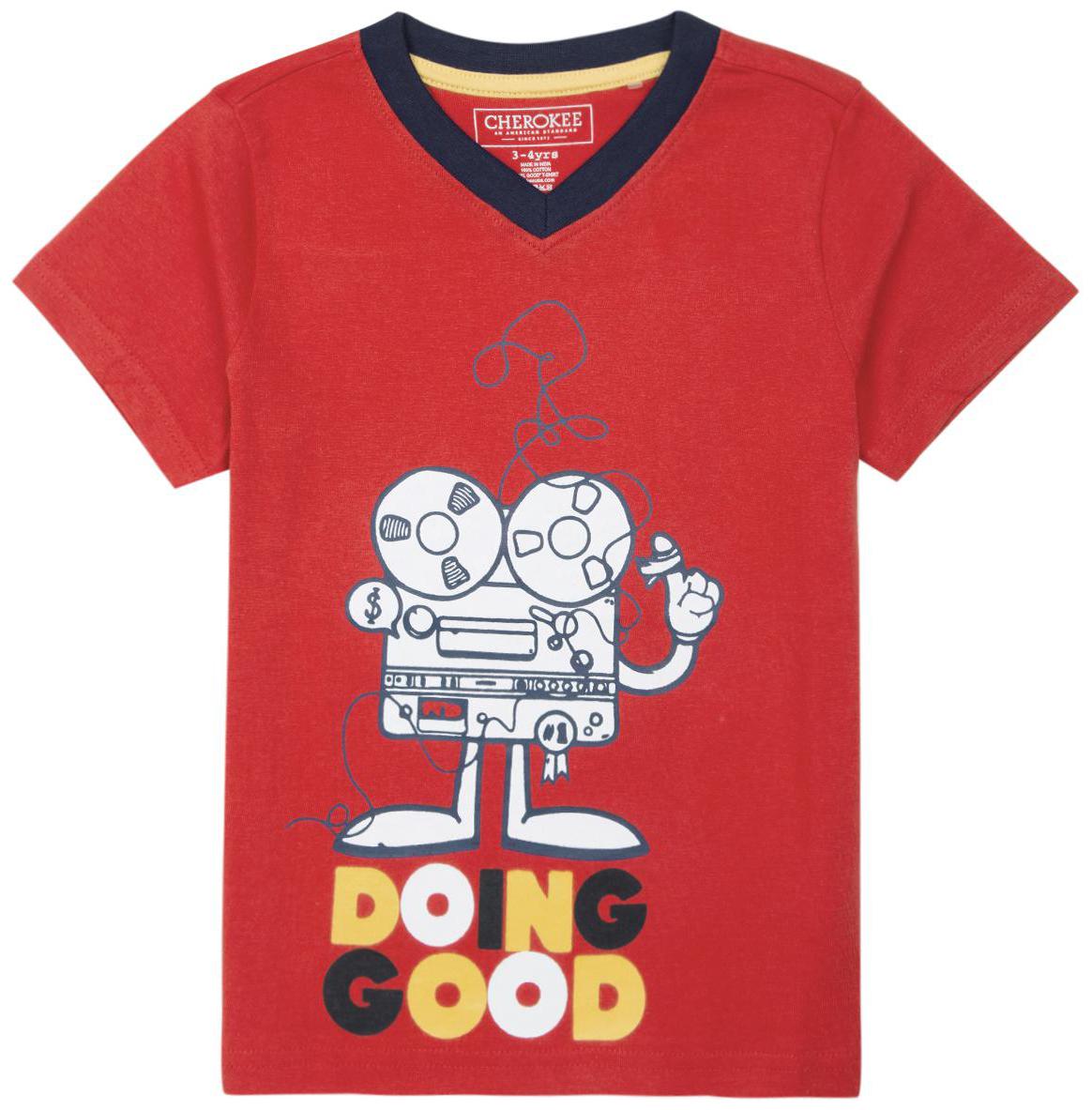 

CHEROKEE Boy Cotton Printed T-shirt - Red
