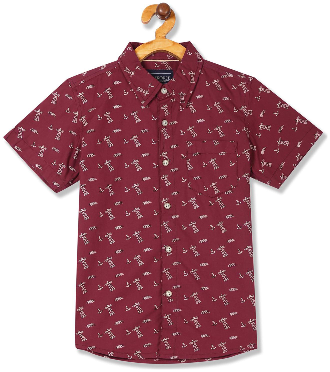 

CHEROKEE Boy Cotton Printed Shirt Red