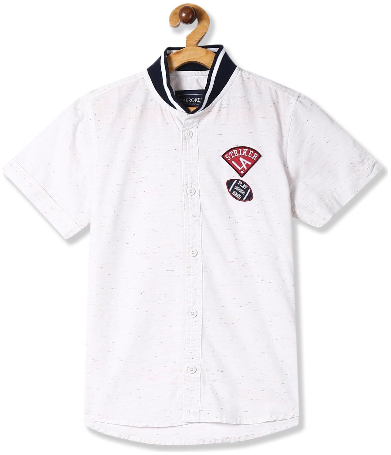 

CHEROKEE Boy Cotton Solid Shirt White