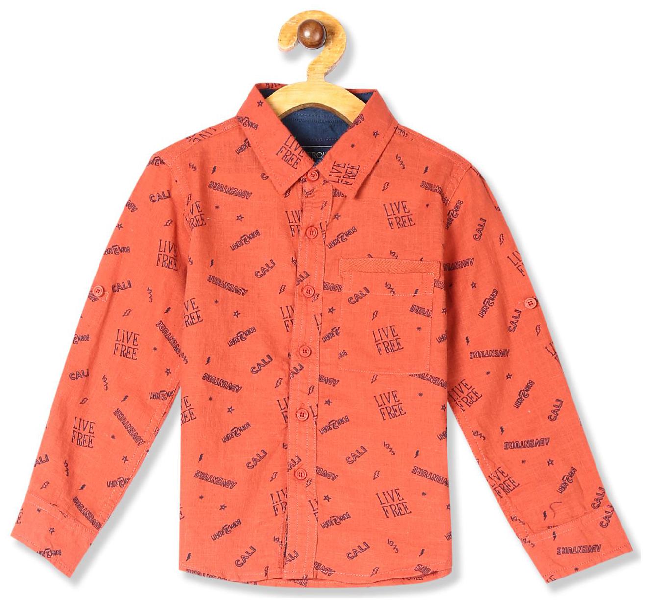

CHEROKEE Boy Cotton Printed Shirt Red