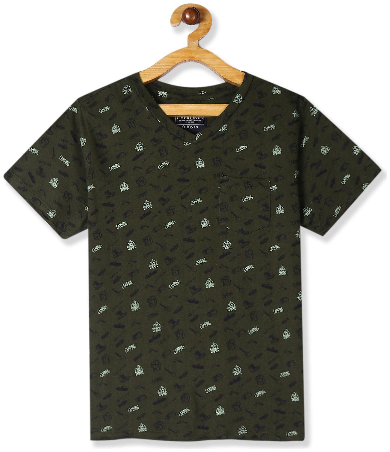 

CHEROKEE Boy Cotton Printed T-shirt - Green