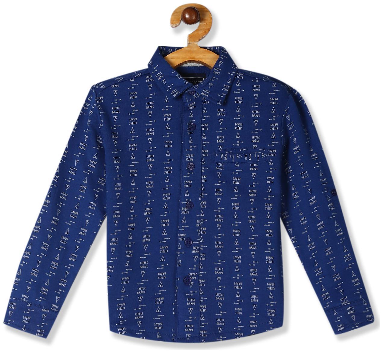 

CHEROKEE Boy Cotton Printed Shirt Blue