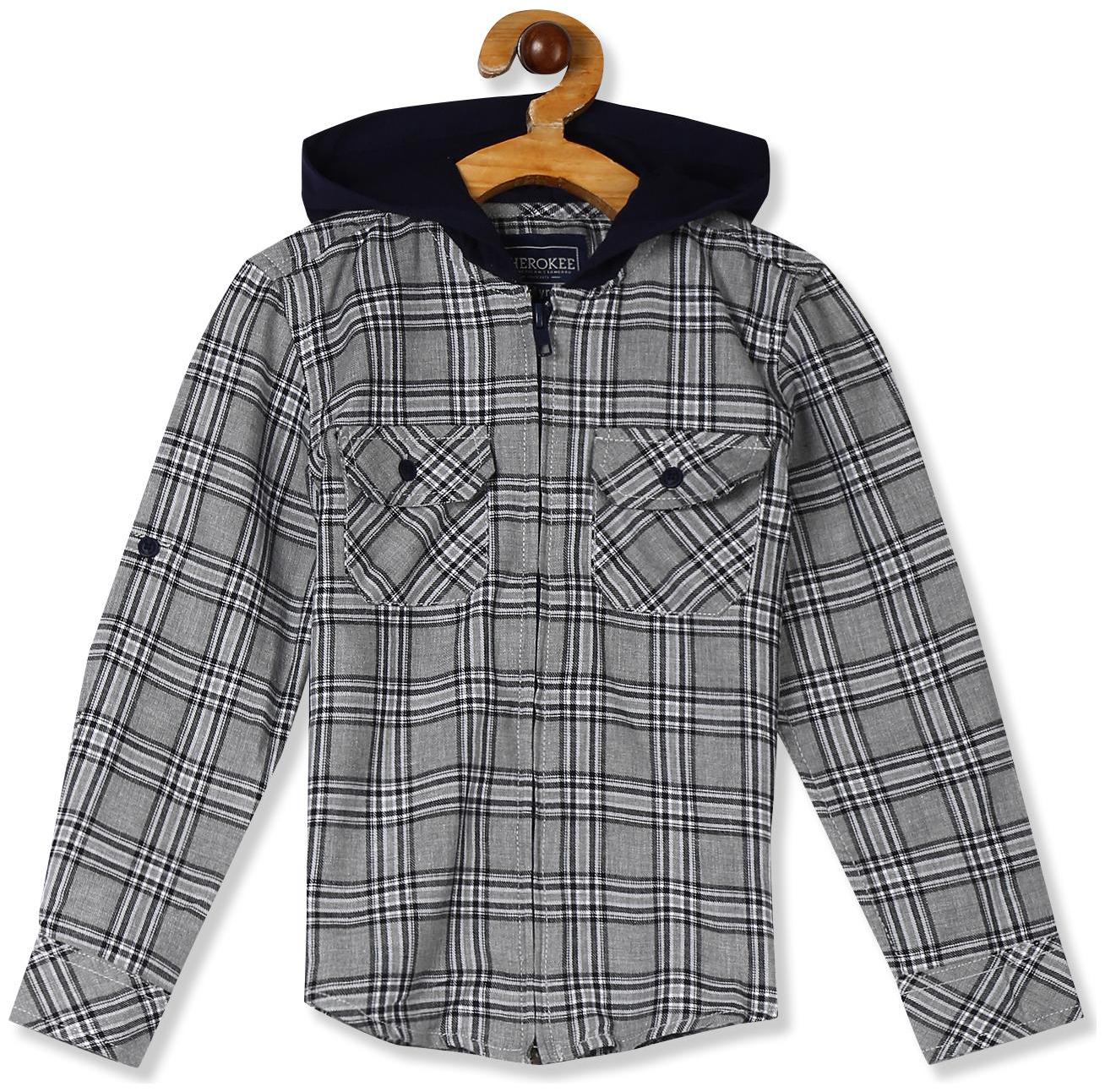 

CHEROKEE Boy Cotton Checked Shirt Grey