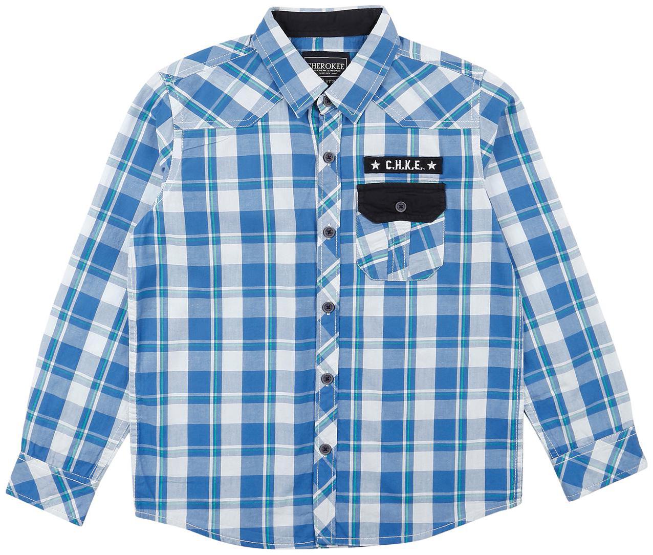 

CHEROKEE Boy Cotton Solid Shirt Blue