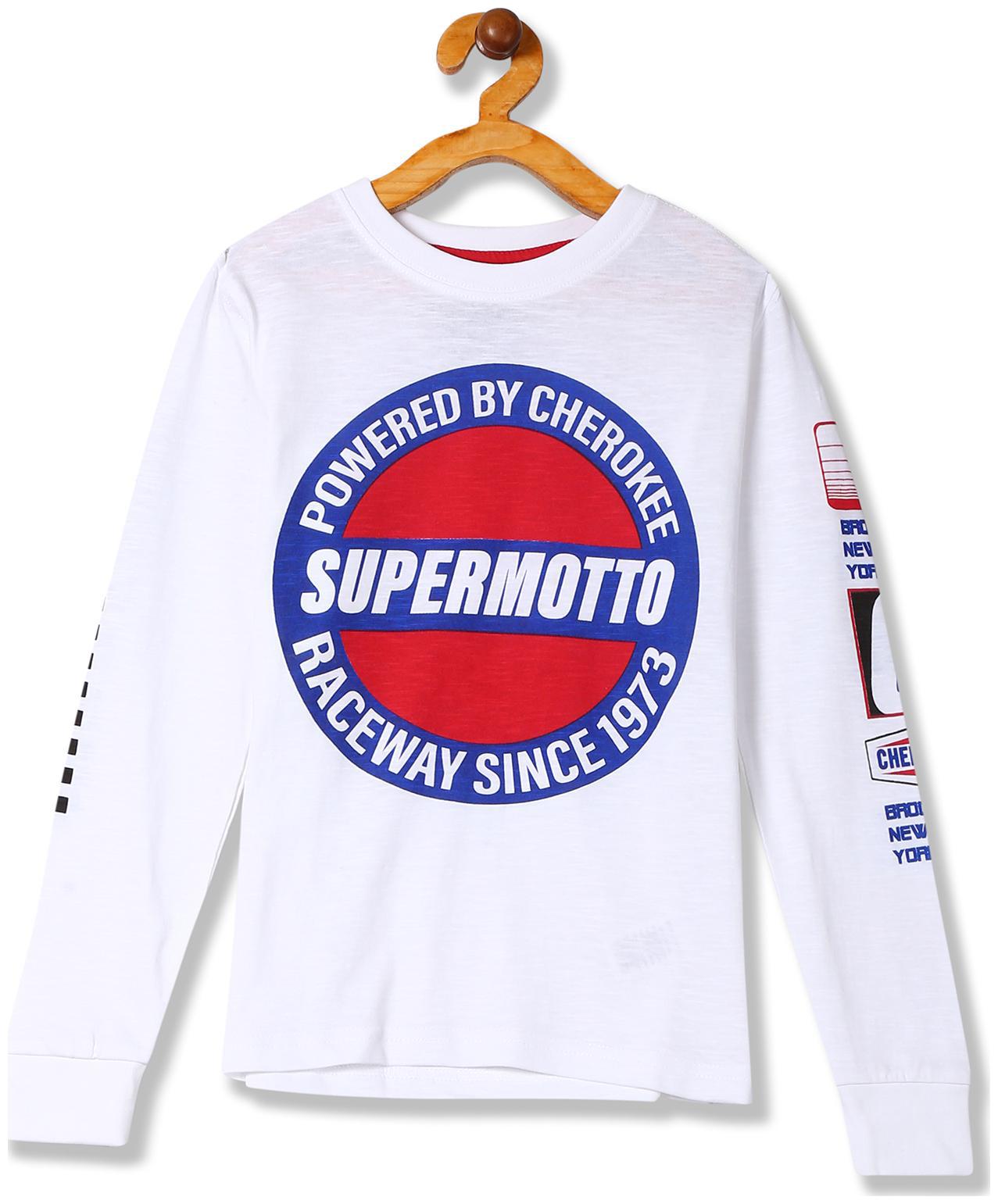 

CHEROKEE Boy Cotton Printed T-shirt - White