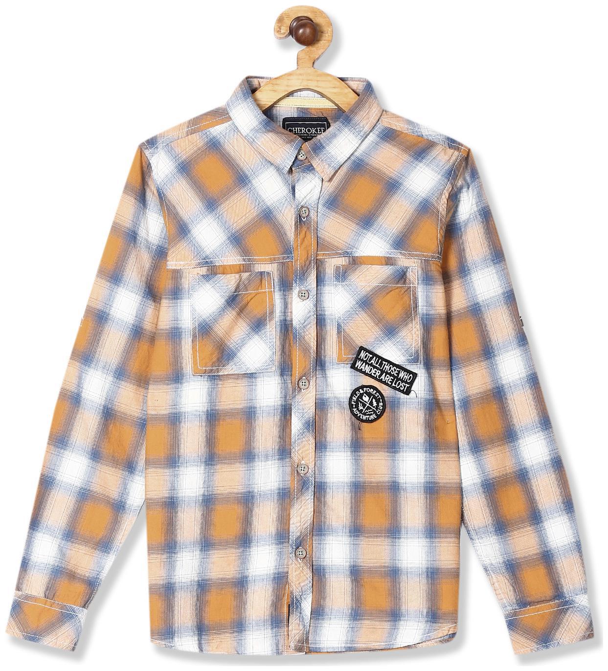 

CHEROKEE Boy Cotton Checked Shirt Yellow