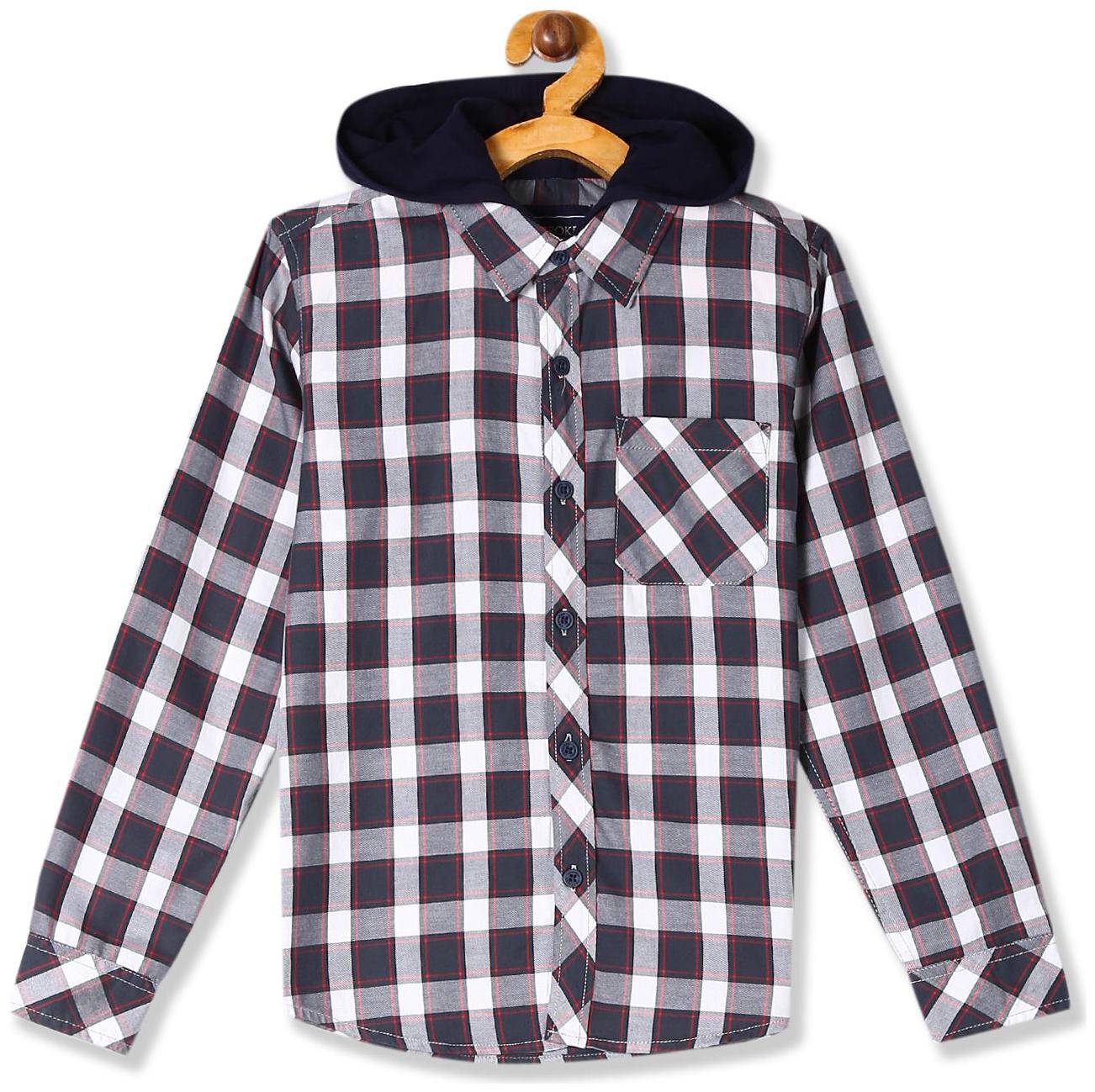 

CHEROKEE Boy Cotton Checked Shirt Grey