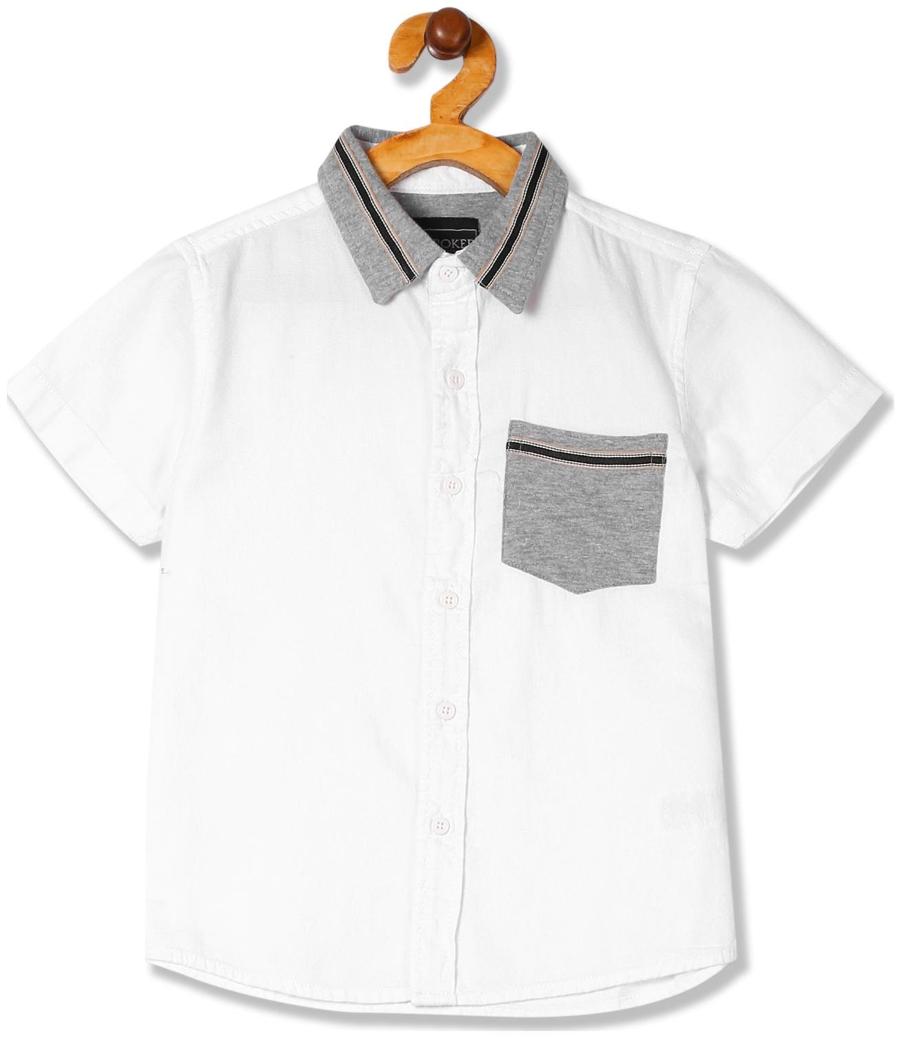 

CHEROKEE Boy Cotton Solid Shirt White