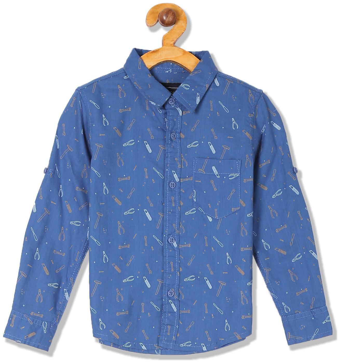 

CHEROKEE Boy Cotton Printed Shirt Blue