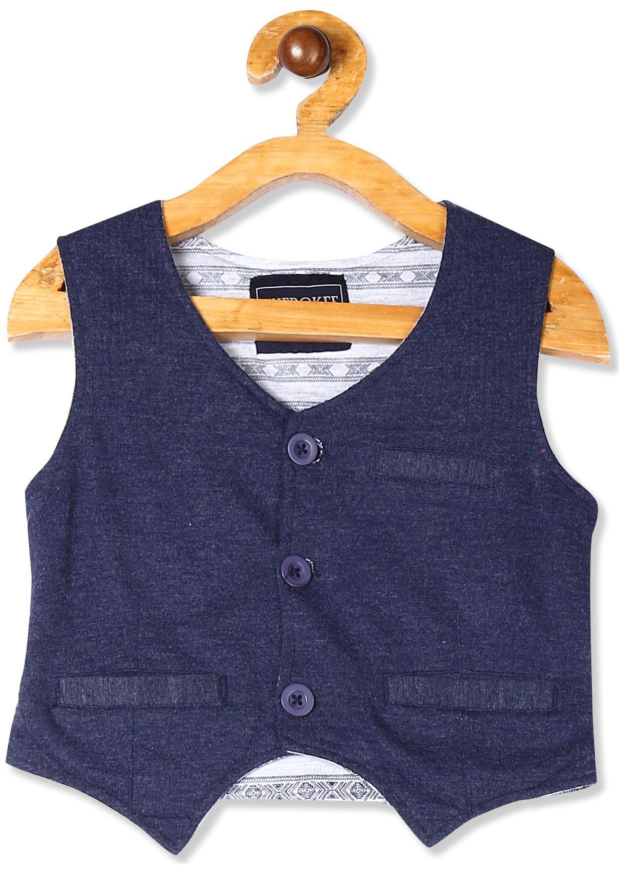 

CHEROKEE Boy Cotton Solid Ethnic jacket - Blue