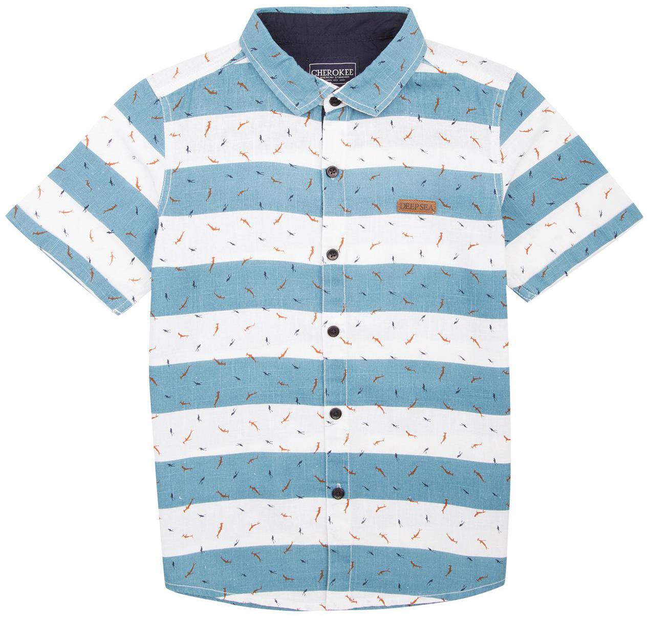 

CHEROKEE Boy Cotton Striped Shirt Blue