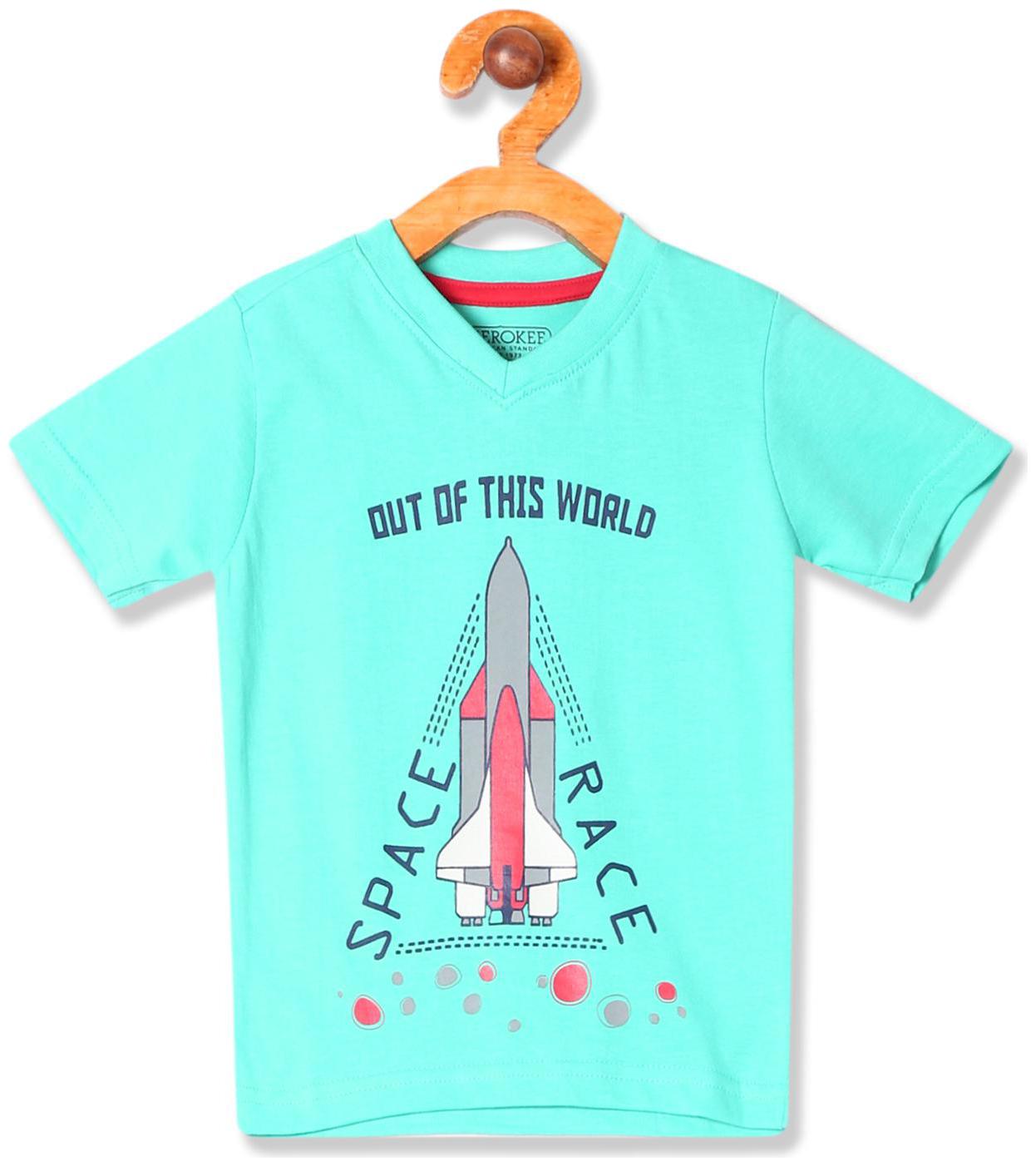

CHEROKEE Boy Cotton Printed T-shirt - Green