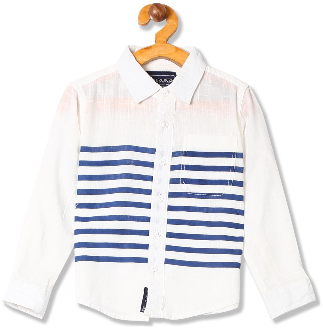

CHEROKEE Boy Cotton Striped Shirt White