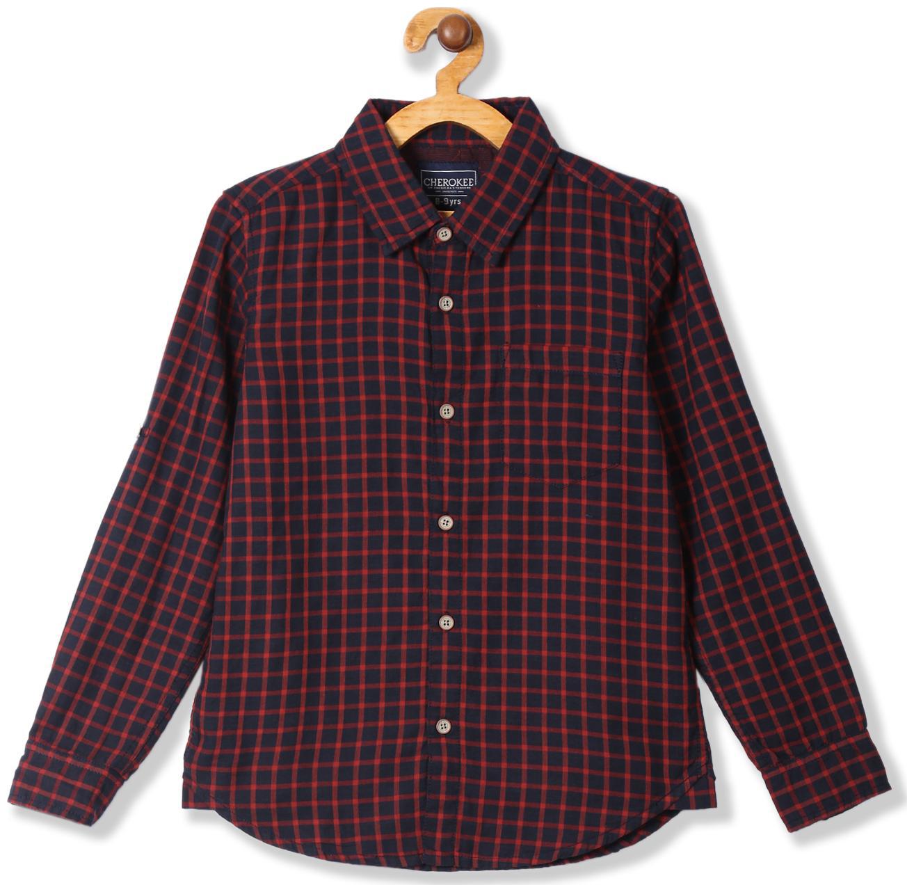 

CHEROKEE Boy Cotton Checked Shirt Red