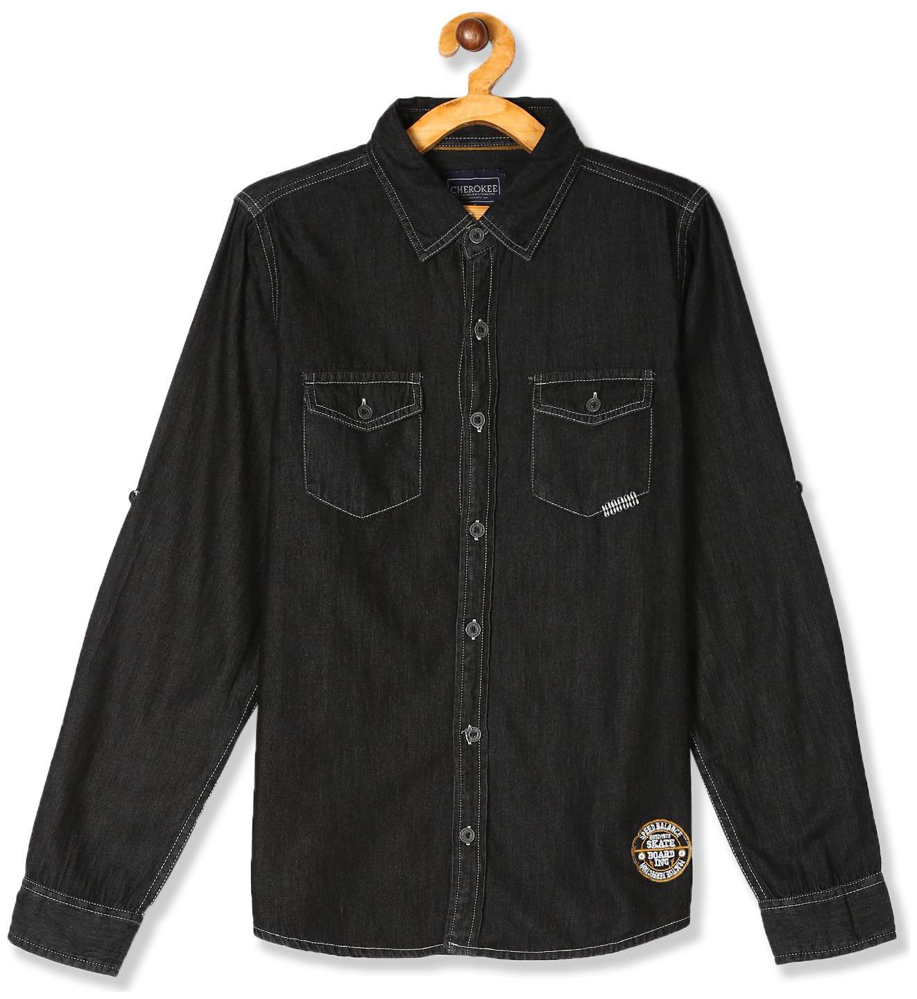 

CHEROKEE Boy Cotton Printed Shirt Black
