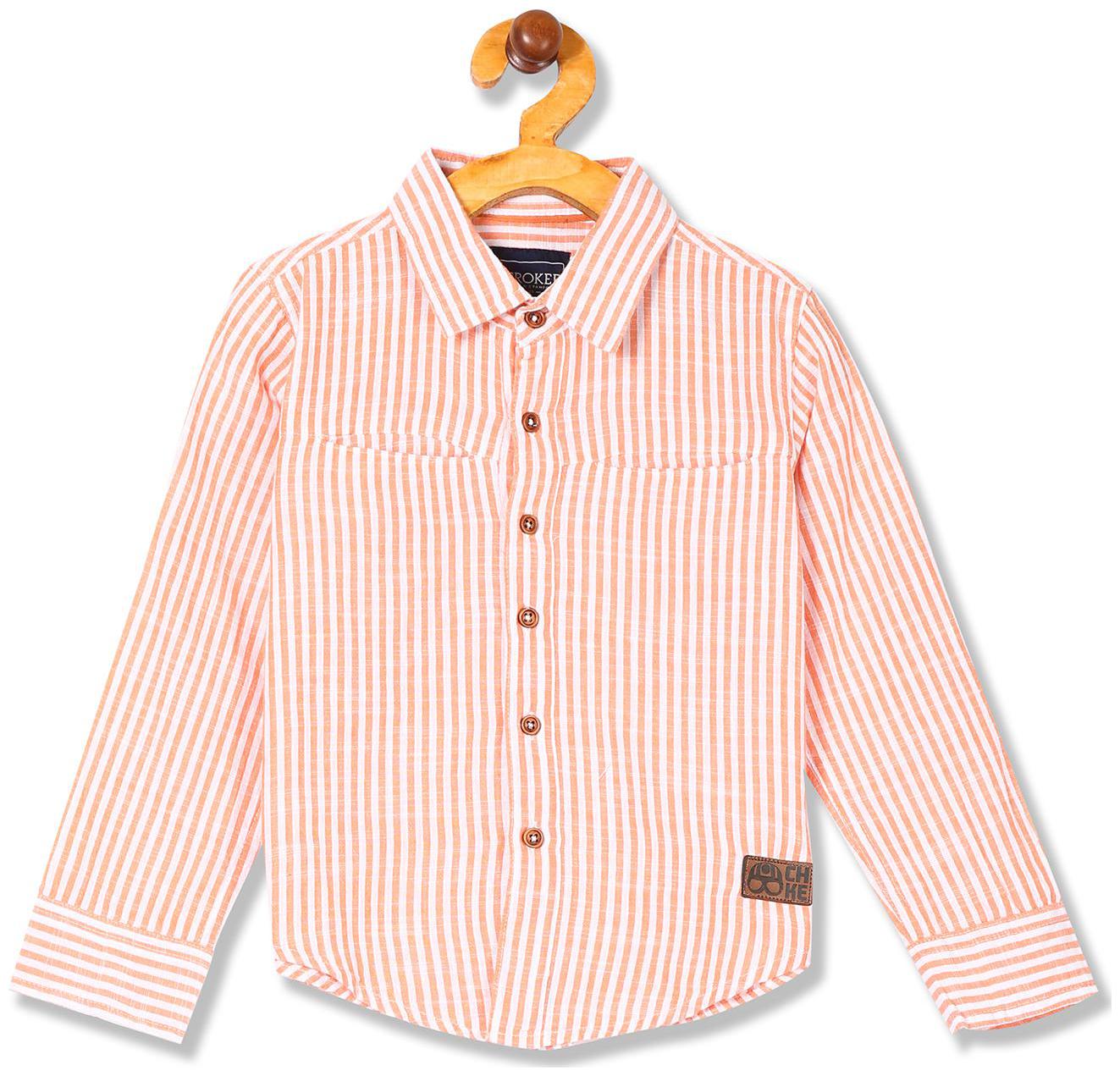 

CHEROKEE Boy Cotton Striped Shirt Beige