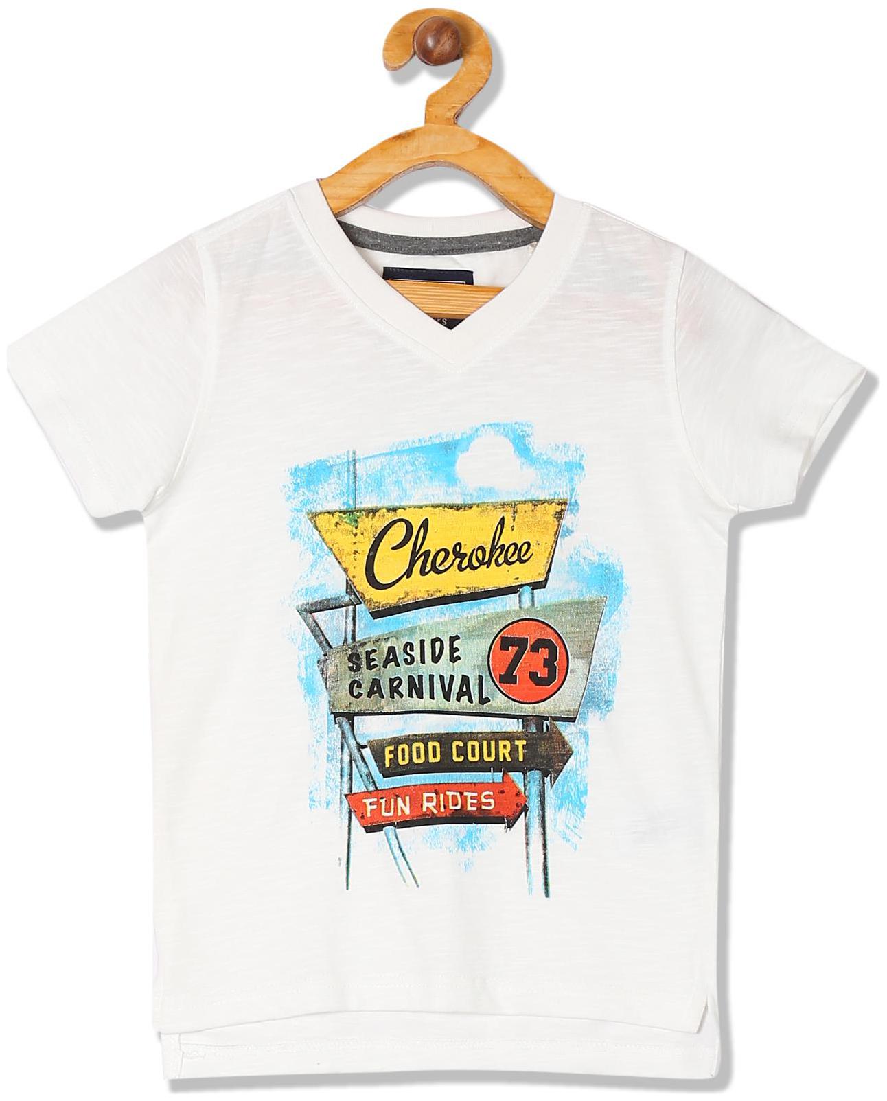 

CHEROKEE Boy Cotton Printed T-shirt - White