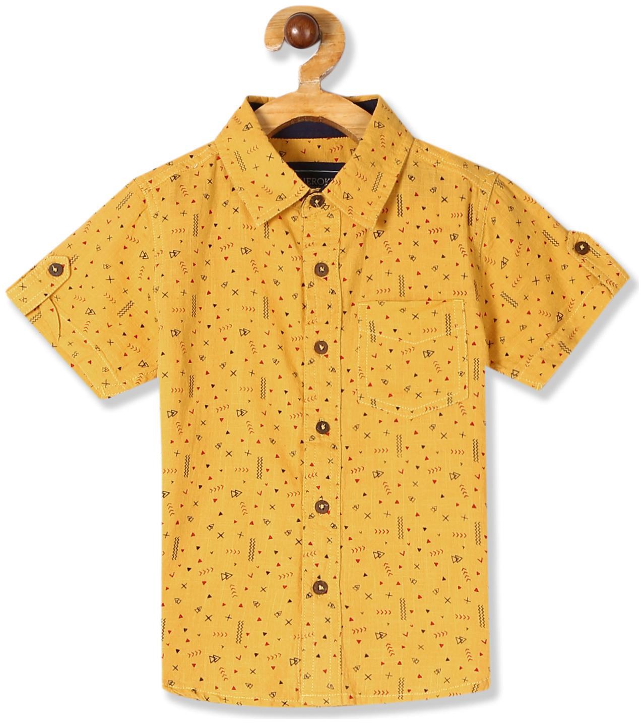 

CHEROKEE Boy Cotton Printed Shirt Yellow