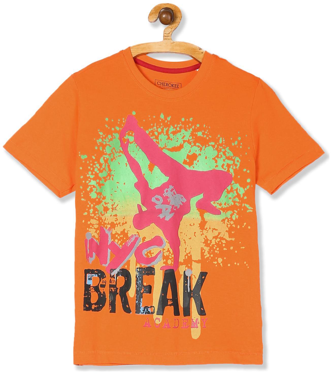 

CHEROKEE Boy Cotton Printed T-shirt - Orange