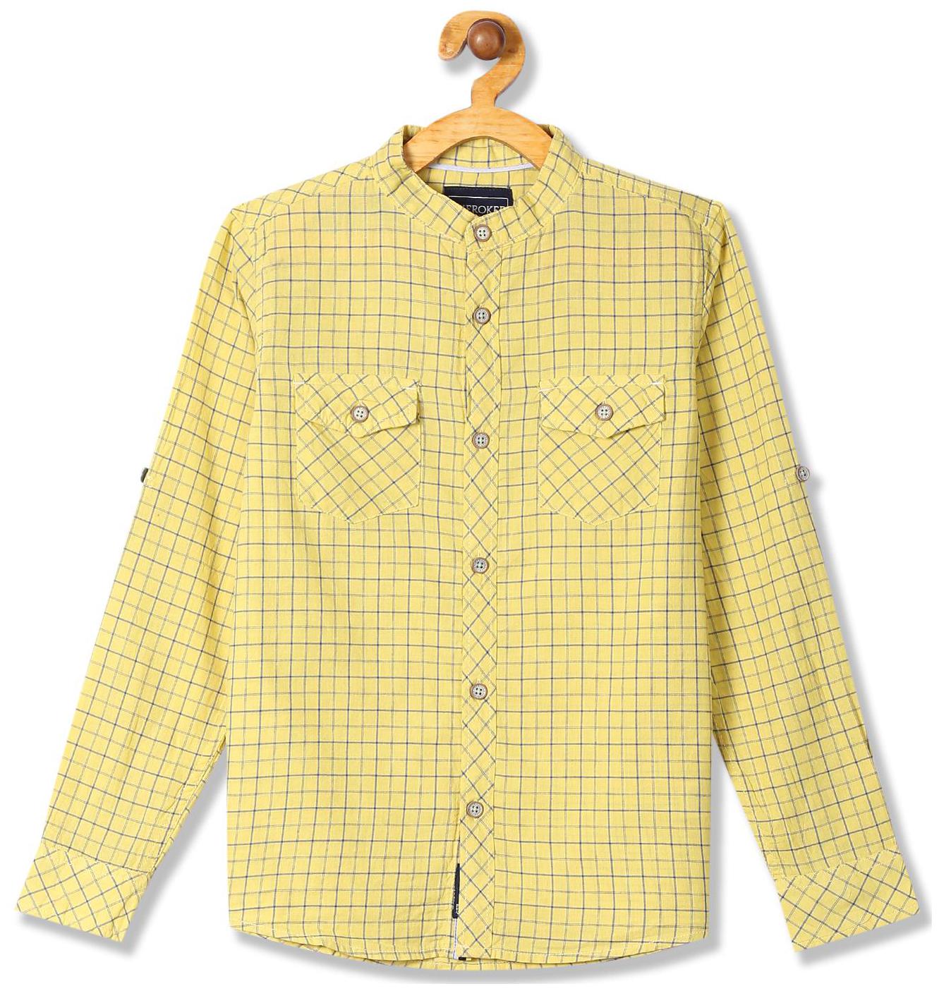

CHEROKEE Boy Cotton Checked Shirt Yellow