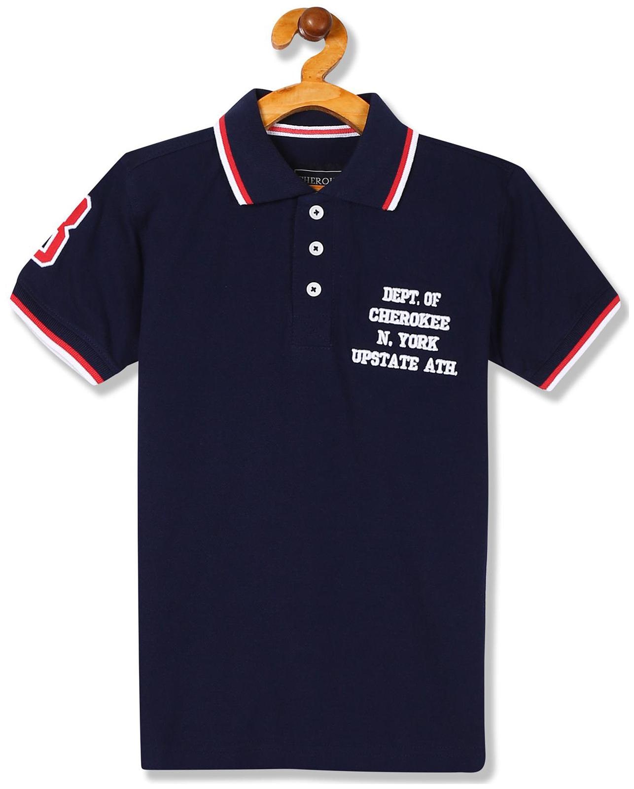 

CHEROKEE Boy Cotton Solid T-shirt - Blue