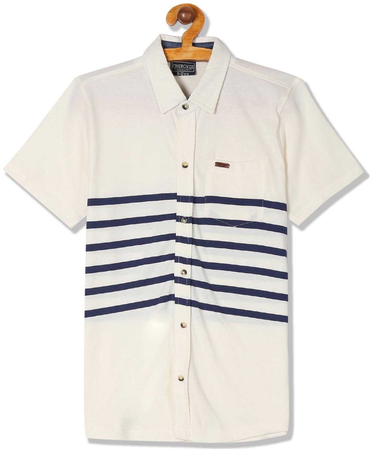 

CHEROKEE Boy Cotton Striped Shirt White