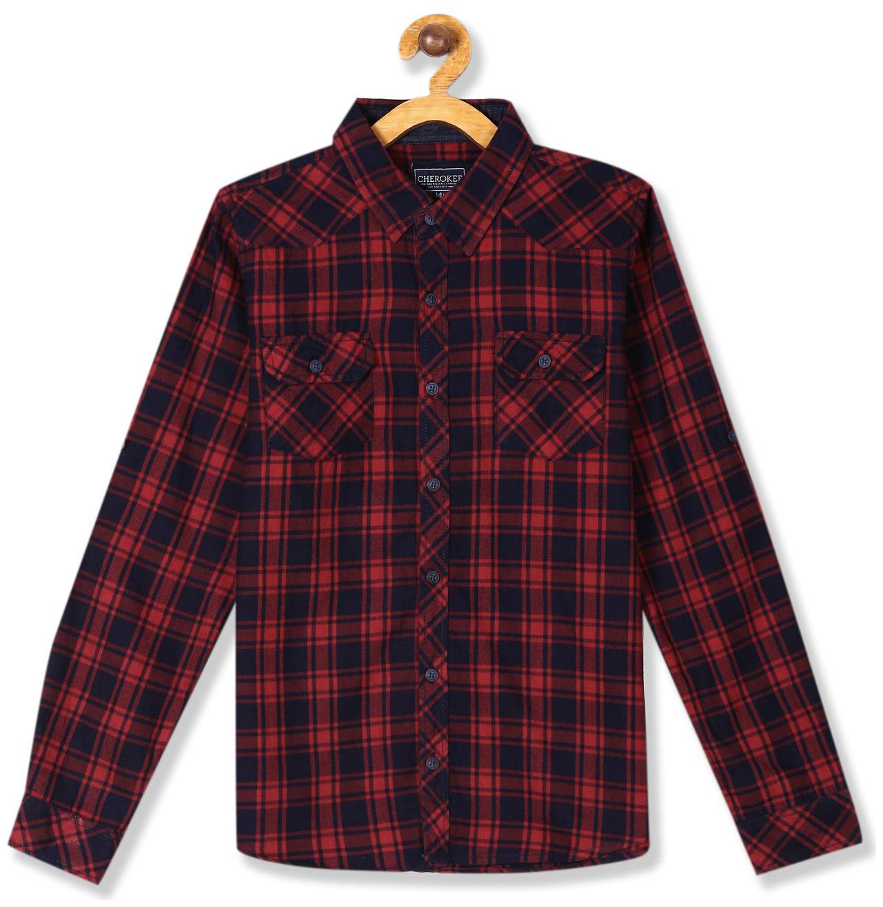 

CHEROKEE Boy Cotton Checked Shirt Red