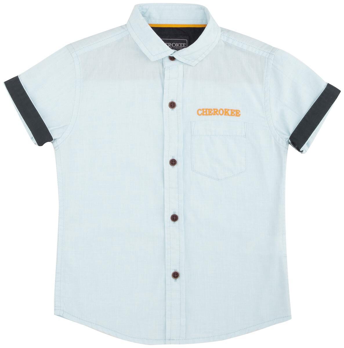 

CHEROKEE Boy Cotton Solid Shirt Blue