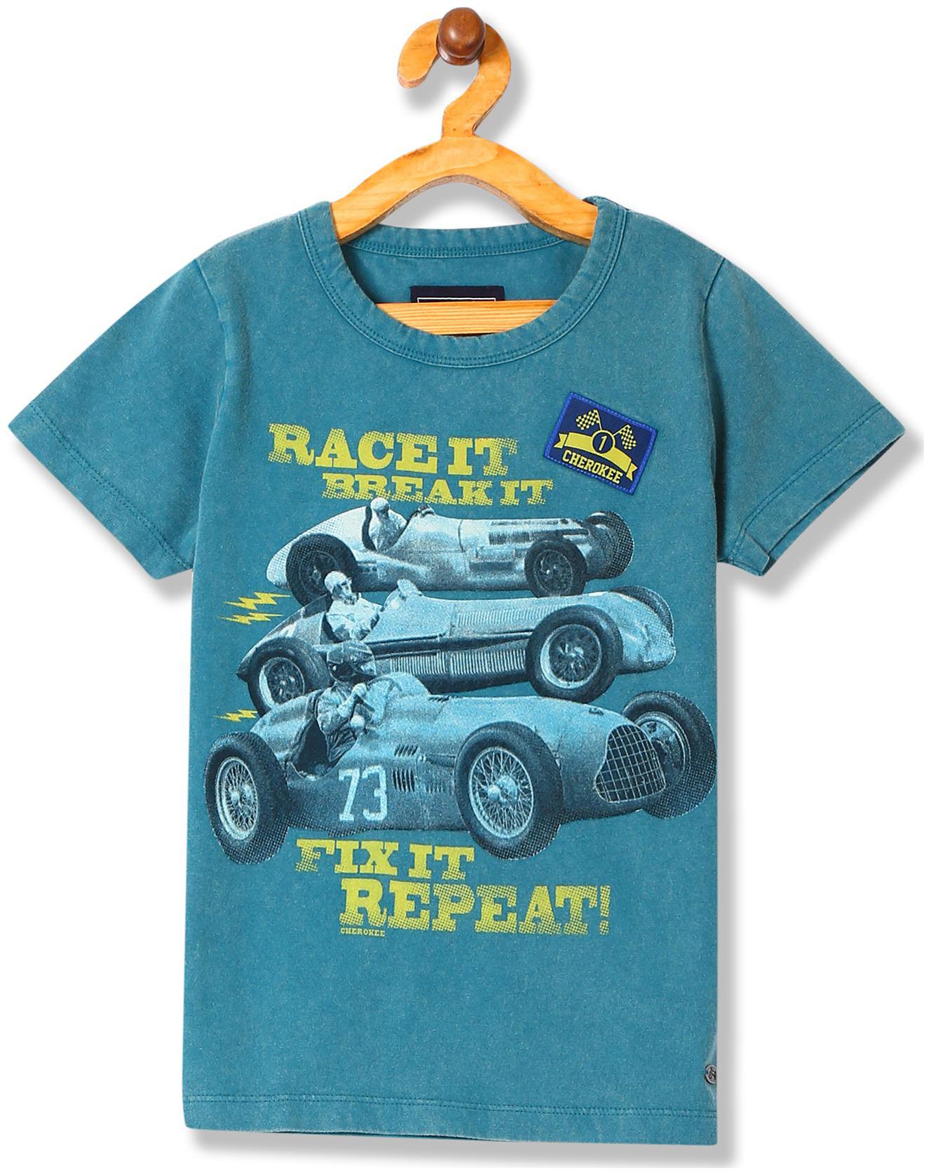

CHEROKEE Boy Cotton Printed T-shirt - Green