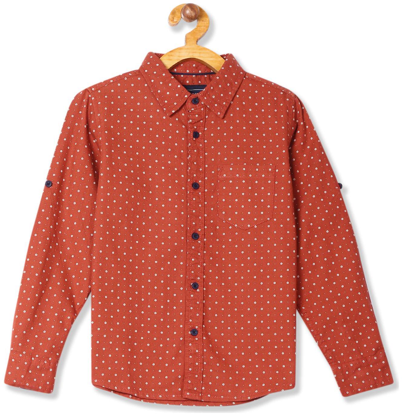 

CHEROKEE Boy Cotton Printed Shirt Brown