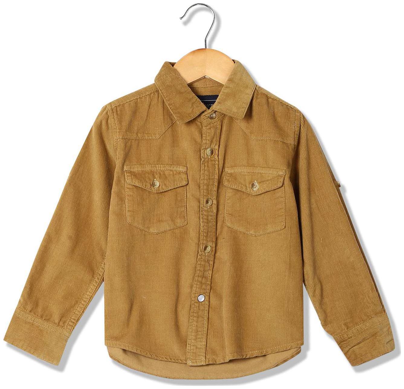 

CHEROKEE Boy Cotton Solid Shirt Brown