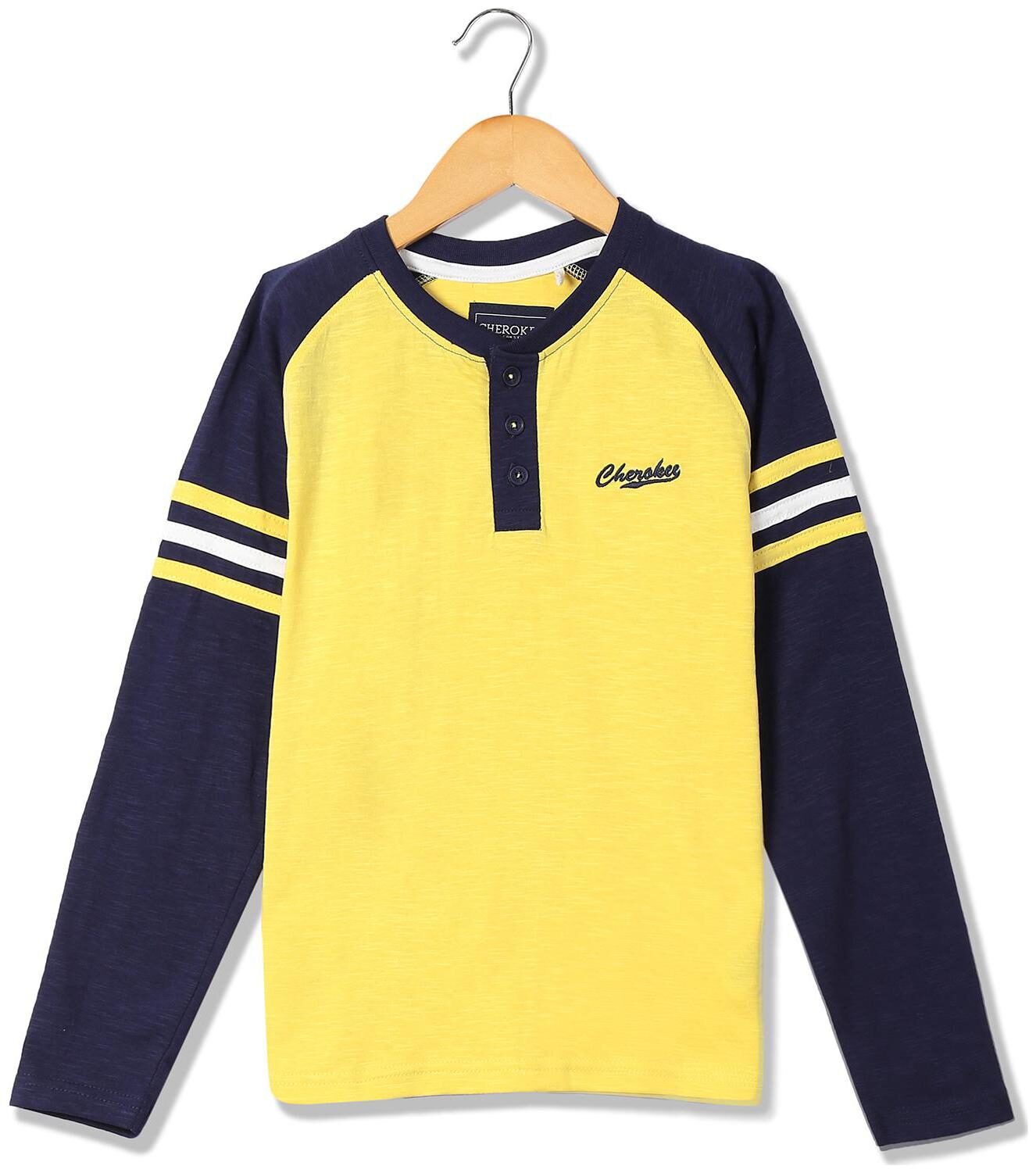 

CHEROKEE Boy Cotton Solid T-shirt - Yellow