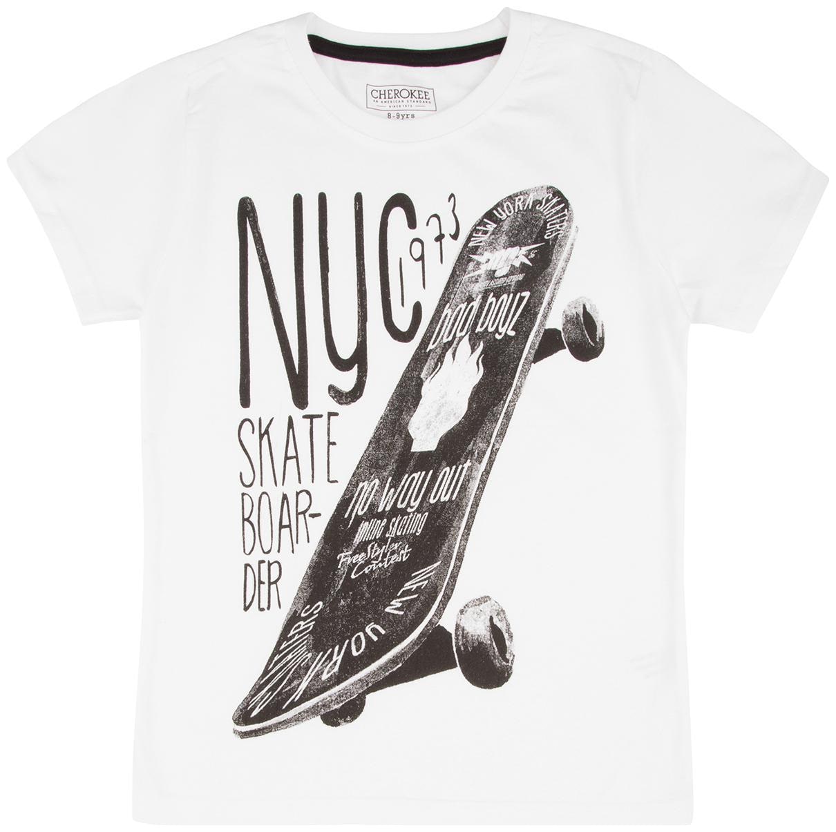 

CHEROKEE Boy Cotton Printed T-shirt - White