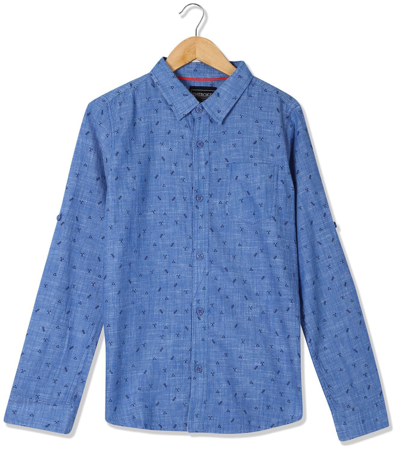 

CHEROKEE Boy Cotton Printed Shirt Blue
