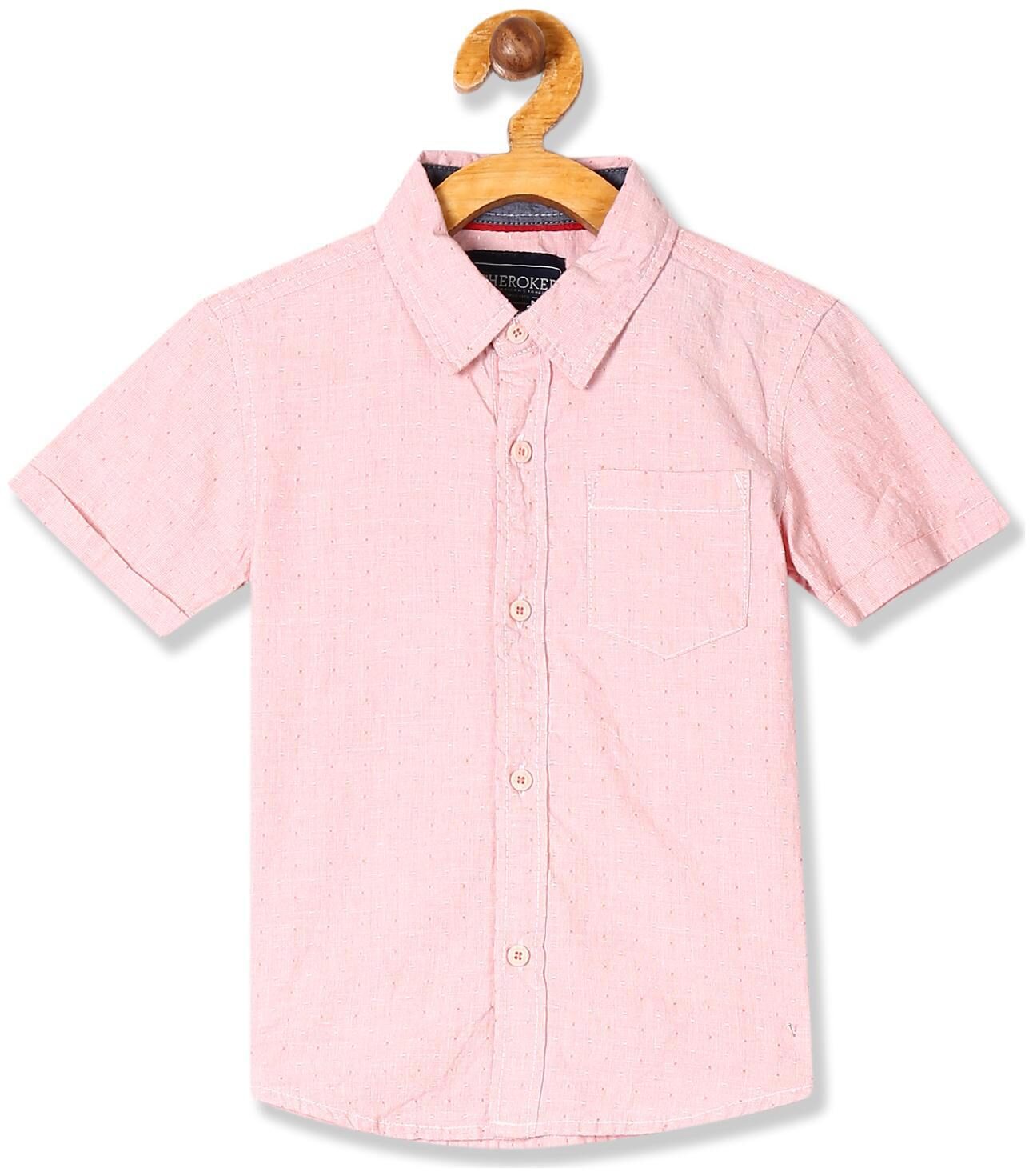 

CHEROKEE Boy Cotton Solid Shirt Orange