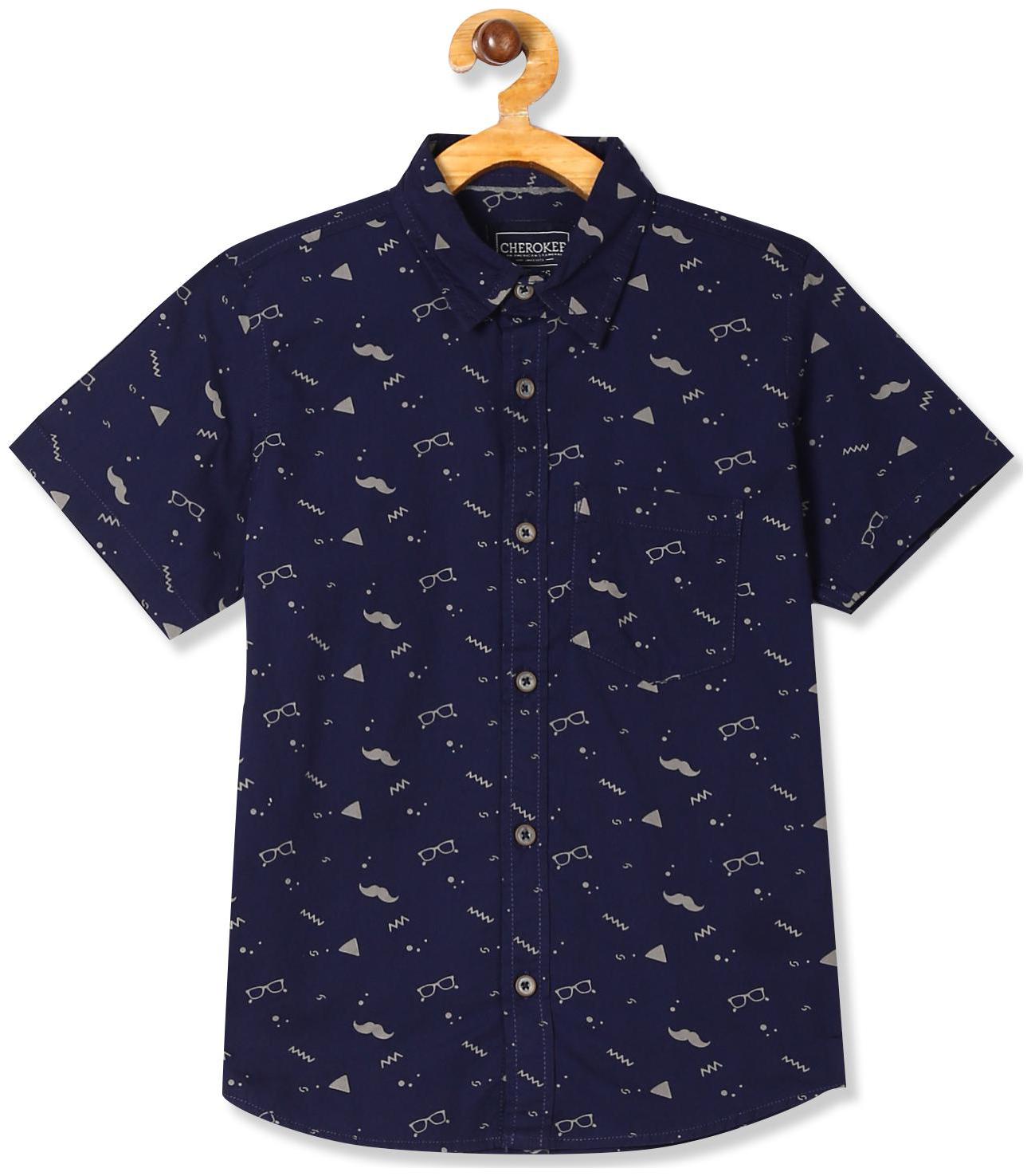

CHEROKEE Boy Cotton Printed Shirt Blue