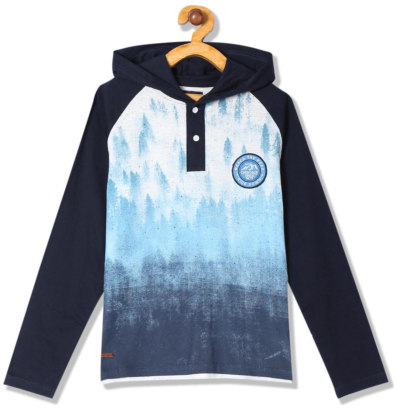 

CHEROKEE Boy Cotton Solid T-shirt - Blue