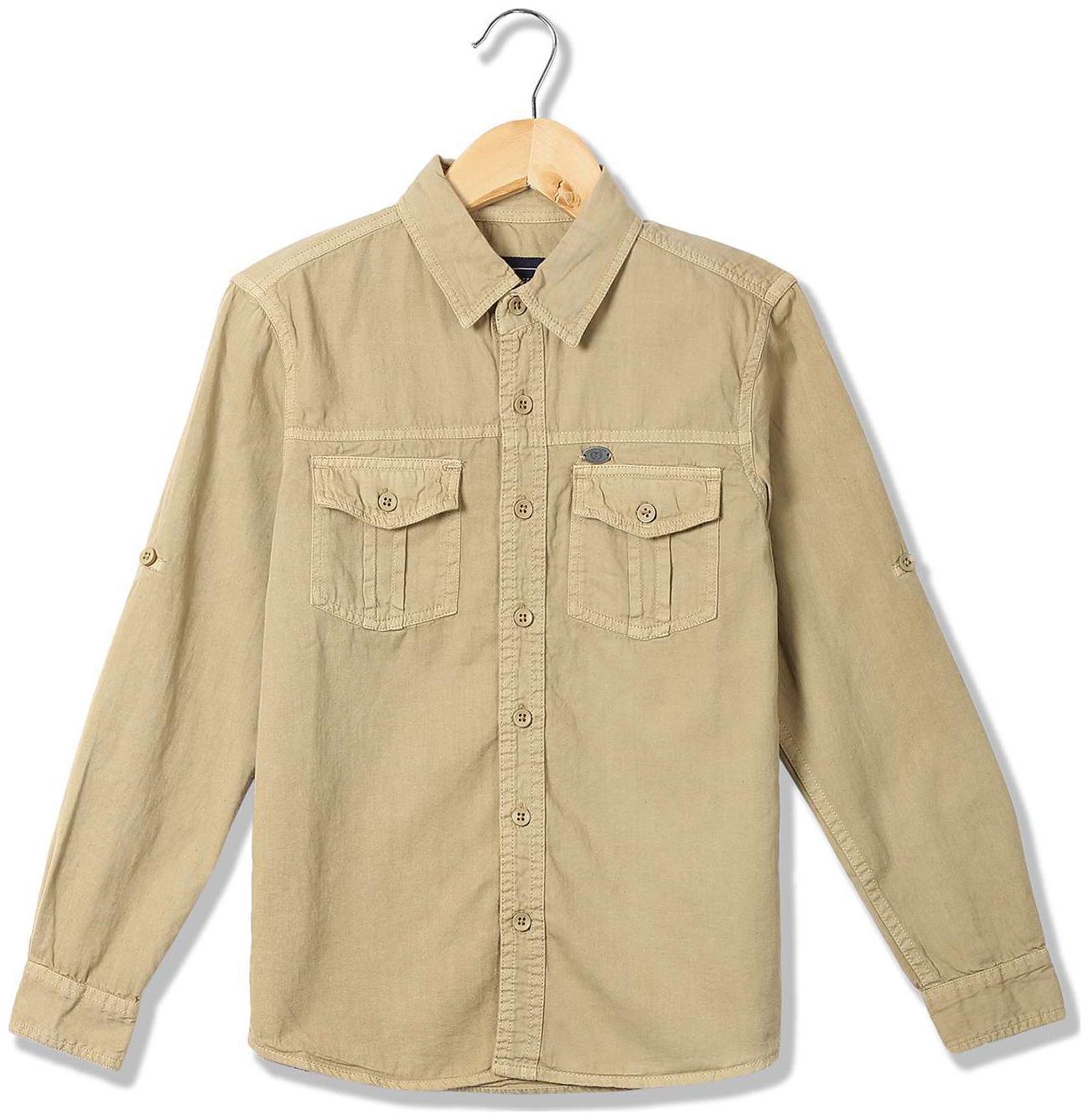 

CHEROKEE Boy Cotton Solid Shirt Brown