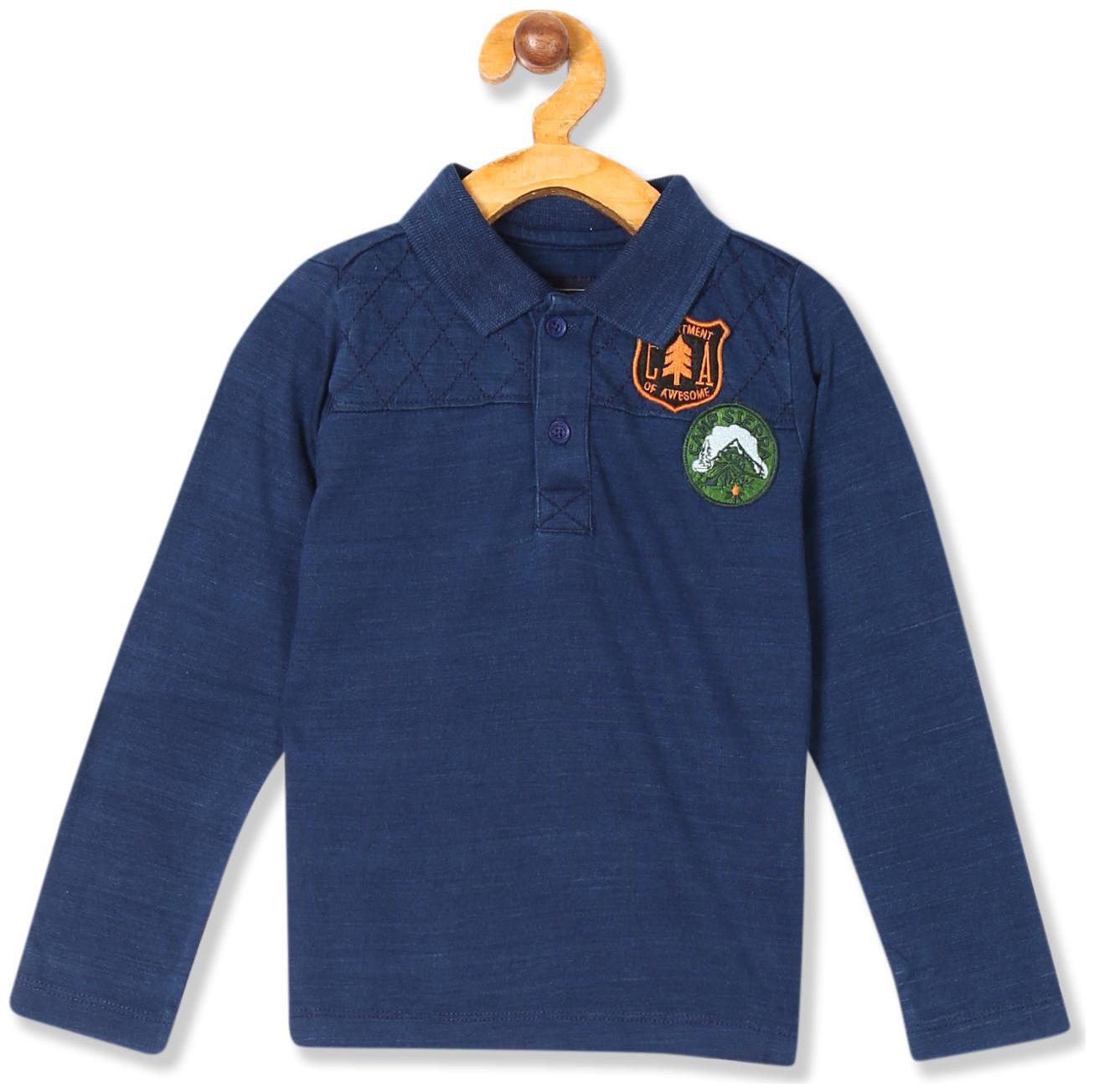 

CHEROKEE Boy Cotton Solid T-shirt - Blue
