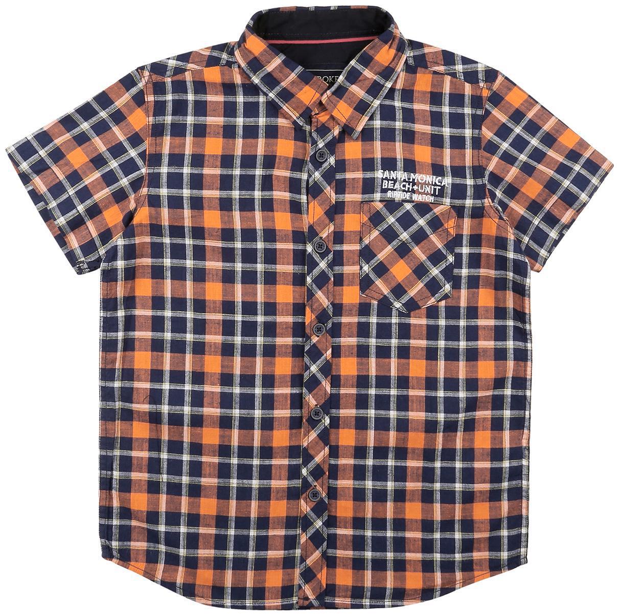 

CHEROKEE Boy Cotton Checked Shirt Orange